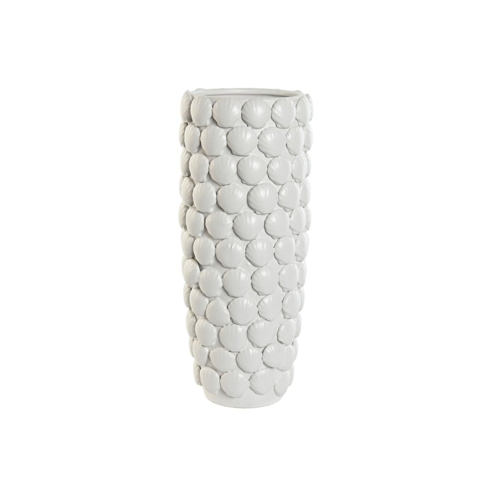 Vase Home ESPRIT Weiß Steingut Mediterraner 16,5 x 16,5 x 38,5 cm