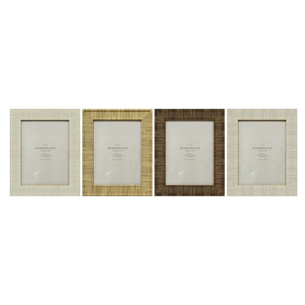 Cadre photo Home ESPRIT Beige Naturel Verre polystyrène Scandinave 20,5 x 2 x 25,5 cm (4 Unités)