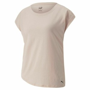 Women’s Short Sleeve T-Shirt Puma Studio Foundation Beige Light Pink