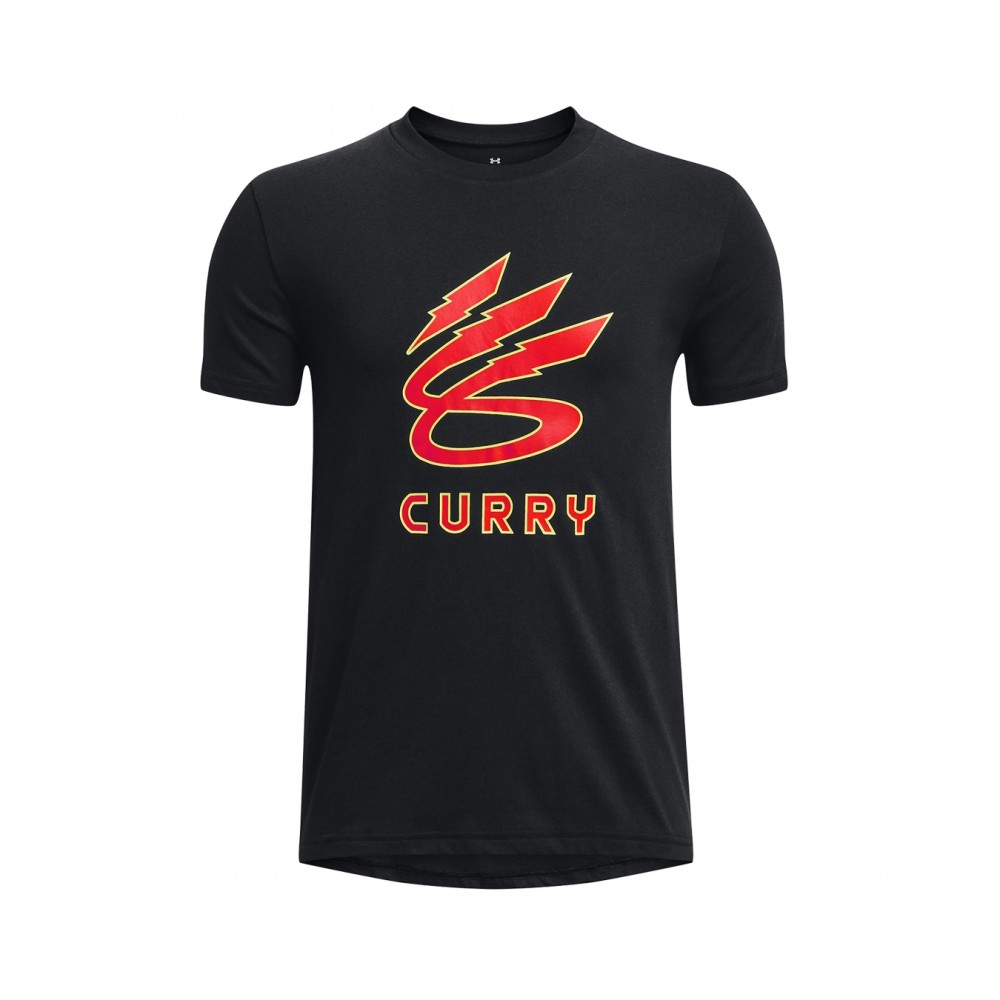 Men’s Short Sleeve T-Shirt Under Armour Curry Lightning Logo Black