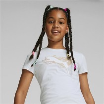 Child's Short Sleeve T-Shirt Puma Alpha White