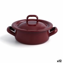 Topf mit Deckel Quid Clasico Esmalte Braun Ø 10 cm (12 Stück)