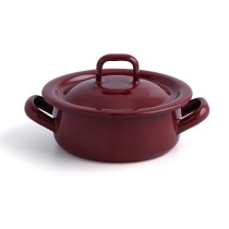 Topf mit Deckel Quid Clasico Esmalte Braun Ø 10 cm (12 Stück)