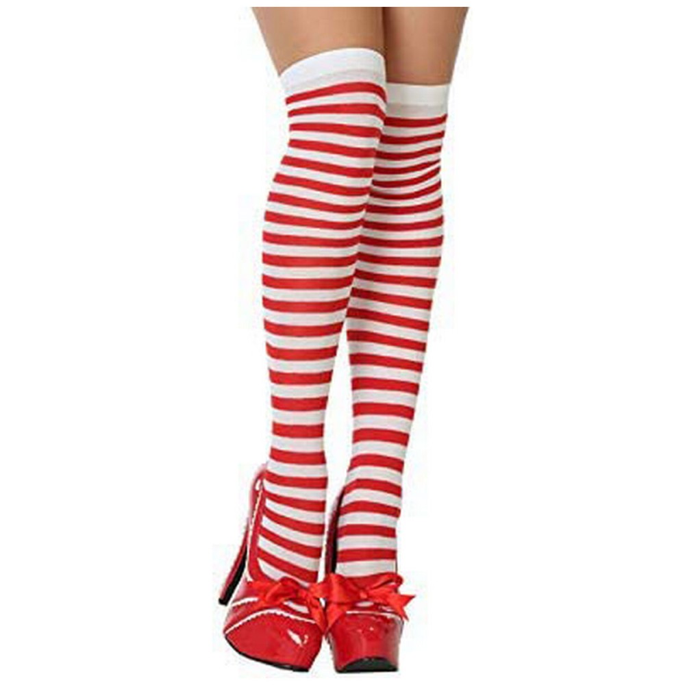 Collants de déguisement Striped Taille unique Rouge