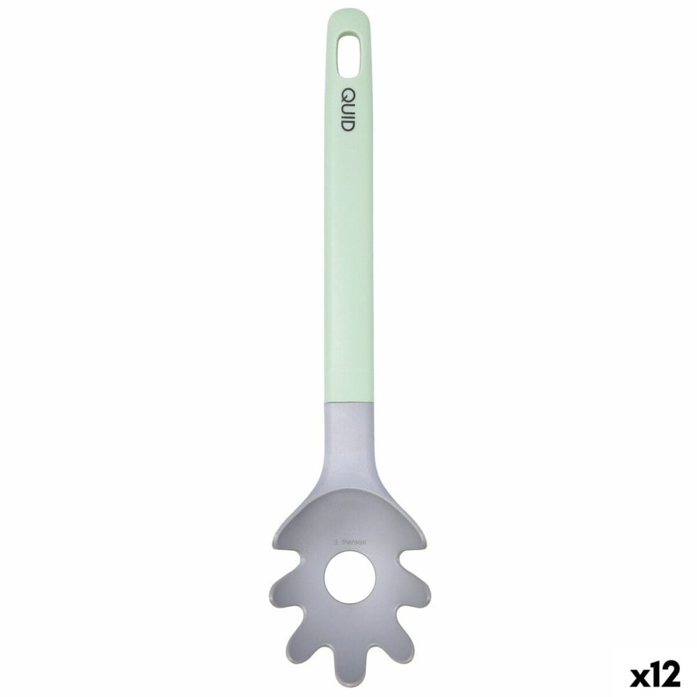 Pasta Spoon Quid Ozon Green Plastic 32 cm (12 Units)