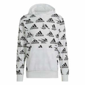 Herren Sweater mit Kapuze Adidas Essentials Brandlove Weiß