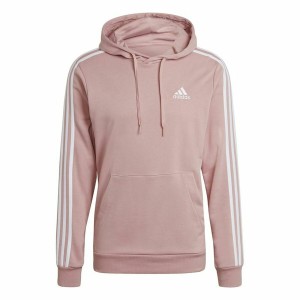 Herren Sweater mit Kapuze Adidas Essentials Wonder Mauve 3 Stripes Rosa