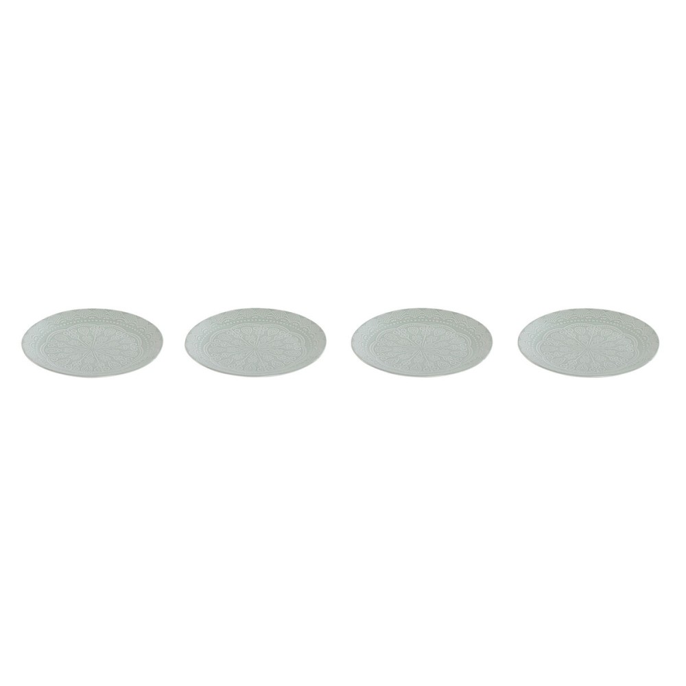 Geschirr-Set Home ESPRIT grün Steingut Mandala Araber 27 x 27 x 2,5 cm