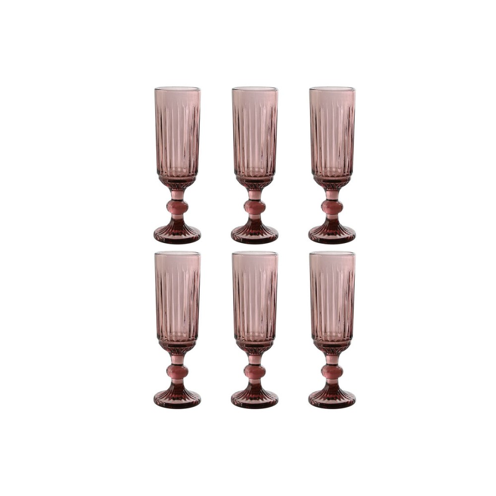 Gläsersatz Home ESPRIT Rosa Kristall 6 x 6 x 18,4 cm (6 Stück)