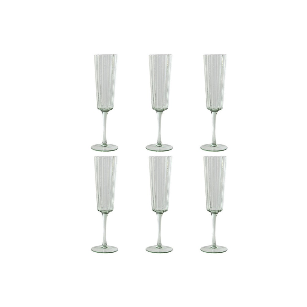 Set de Verres Home ESPRIT Vert Verre 6 x 6 x 23,7 cm (6 Unités)