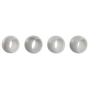 Porte-serviettes Home ESPRIT Blanc Marbre 4,8 x 4,8 x 3,3 cm 4 Pièces