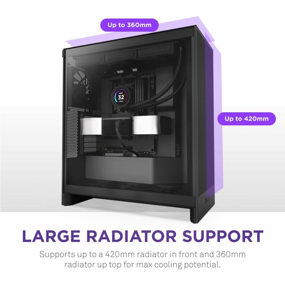 ATX Semi-tower Box NZXT H7 Flow Midi Black