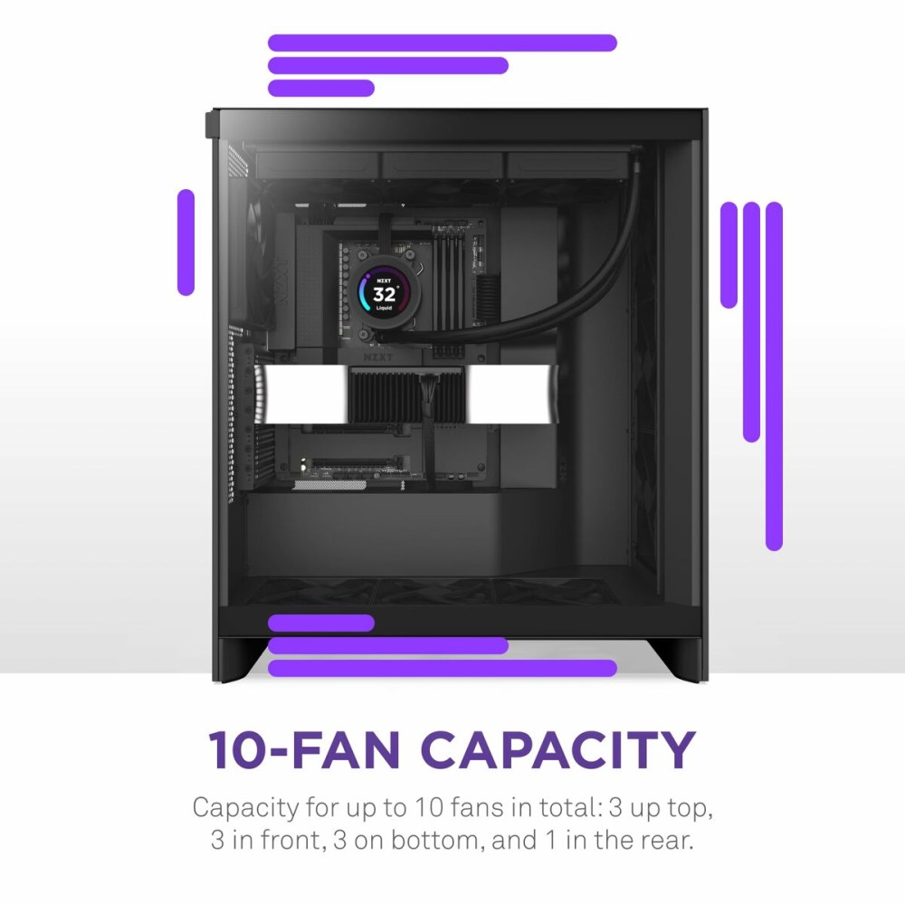 ATX Semi-tower Box NZXT H7 Flow Midi Black
