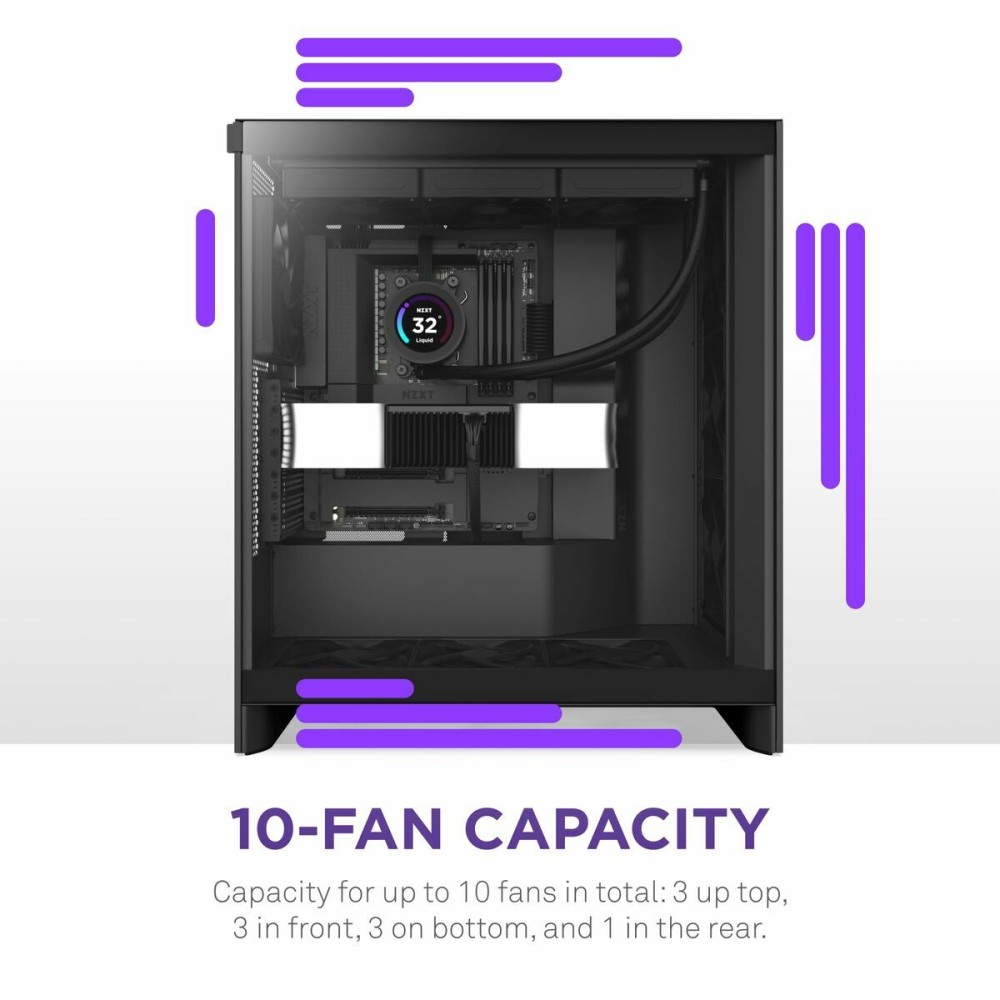 ATX Semi-tower Box NZXT H7 Flow Midi Black