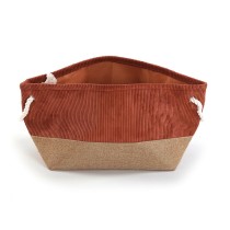 Multi-purpose basket Versa Corduroy 29 x 27 x 39 cm Terracotta