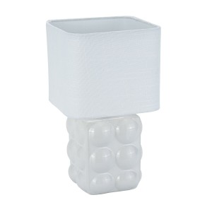 Desk lamp Versa White Linen Ceramic 16 x 29 cm