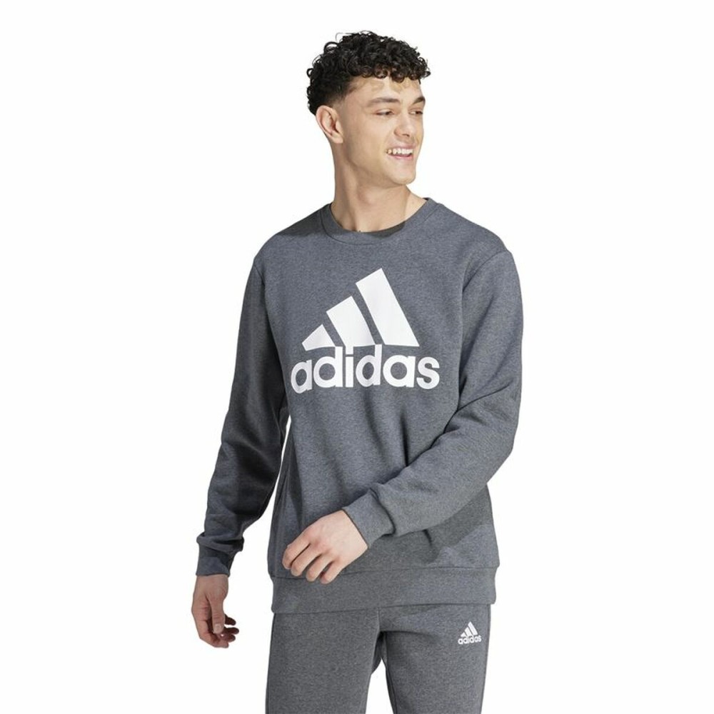 Herren Sweater ohne Kapuze Adidas Bl Fl Grau