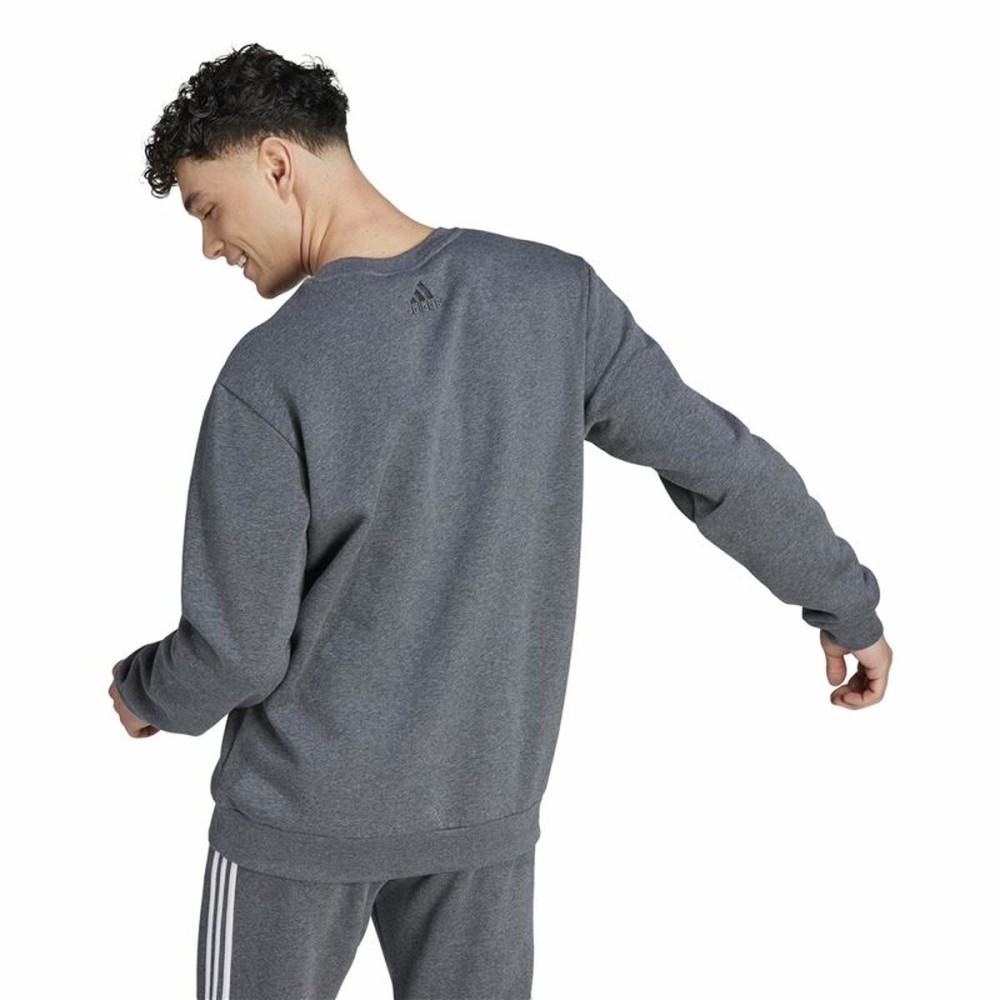 Herren Sweater ohne Kapuze Adidas Bl Fl Grau