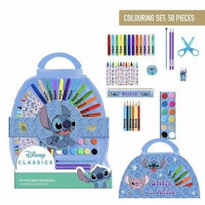 Ensemble de Papeterie Stitch Bleu Porte documents
