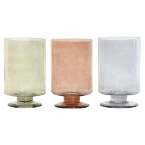 Vase Home ESPRIT Bleu Vert Ambre Verre Moderne 12,5 x 12,5 x 20 cm (3 Unités)
