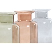Vase Home ESPRIT Blue Green Amber Crystal 14,5 x 14,5 x 26,5 cm (3 Units)