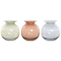 Vase Home ESPRIT Blue Green Amber Crystal Modern 17,5 X 17,5 X 18,2 cm (3 Units)