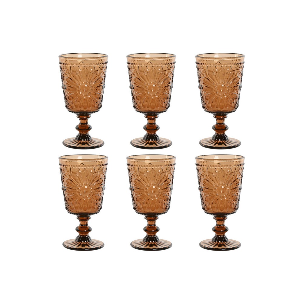 Set de Verres Home ESPRIT Verre 8,5 x 8,5 x 16,3 cm (6 Unités)
