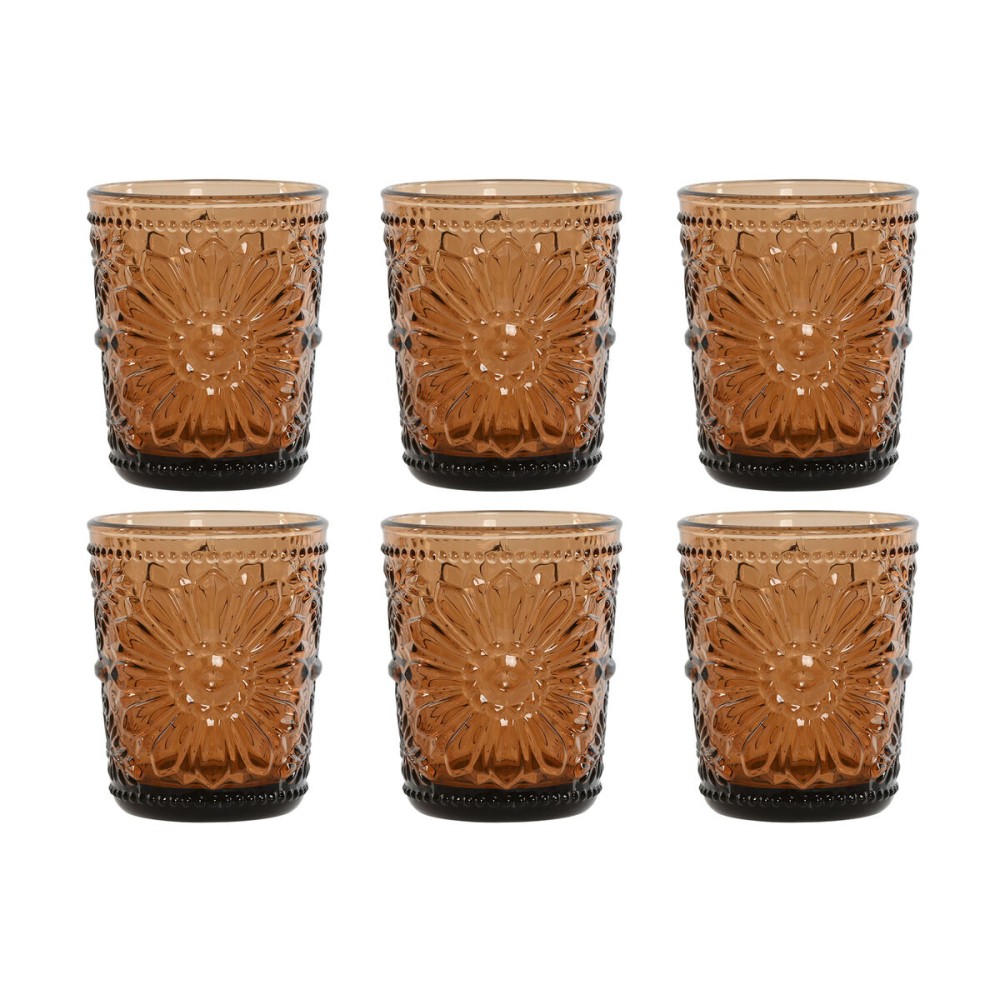 Set of glasses Home ESPRIT Amber Crystal (6 Units)