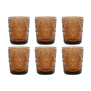 Set de Verres Home ESPRIT Ambre Verre (6 Unités)