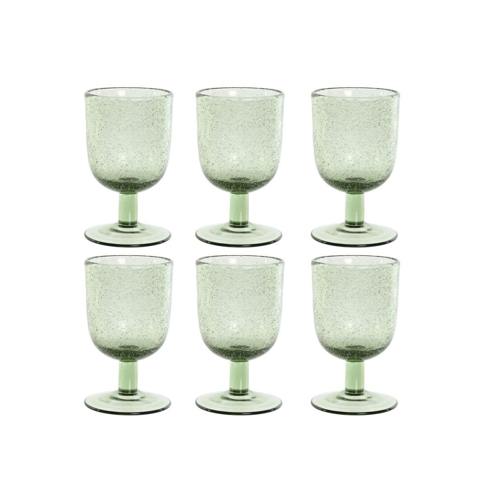 Gläsersatz Home ESPRIT grün Kristall 300 ml 8 x 8 x 14 cm (6 Stück)