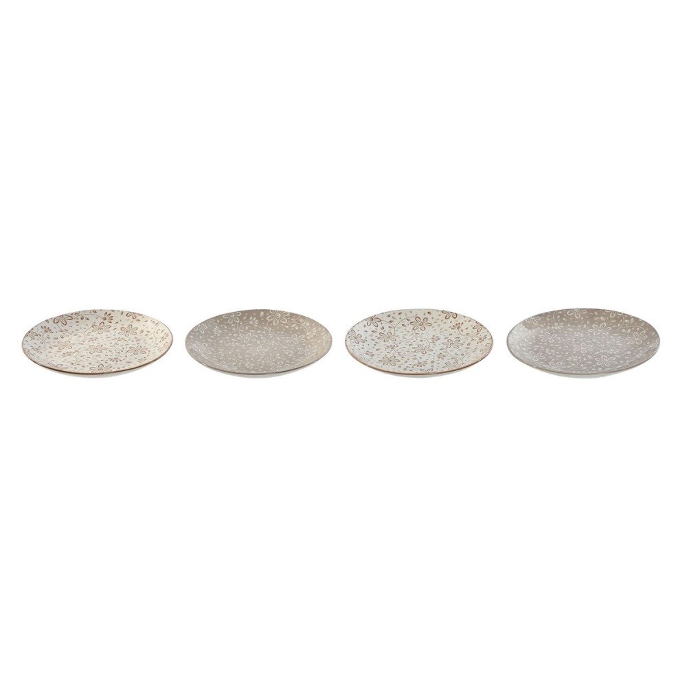 Geschirr-Set Home ESPRIT Braun Beige Porzellan 19 x 19 x 2 cm