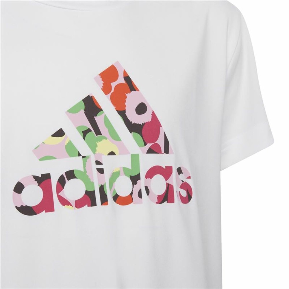 T shirt à manches courtes Enfant Adidas x Marimekko Blanc