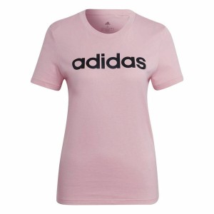 T-shirt à manches courtes femme Adidas Loungewear Essentials Slim Logo Rose