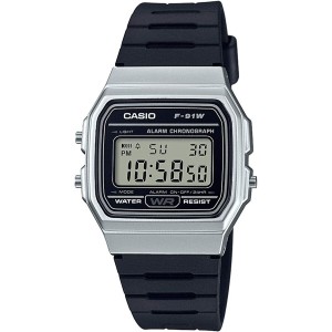 Unisex-Uhr Casio F-91 BIO RESIN STRAP - SILVER (Ø 35 mm)
