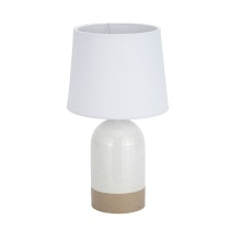 Tischlampe Versa Duo Weiß Leinen aus Keramik 40 W 18 x 32,5 cm