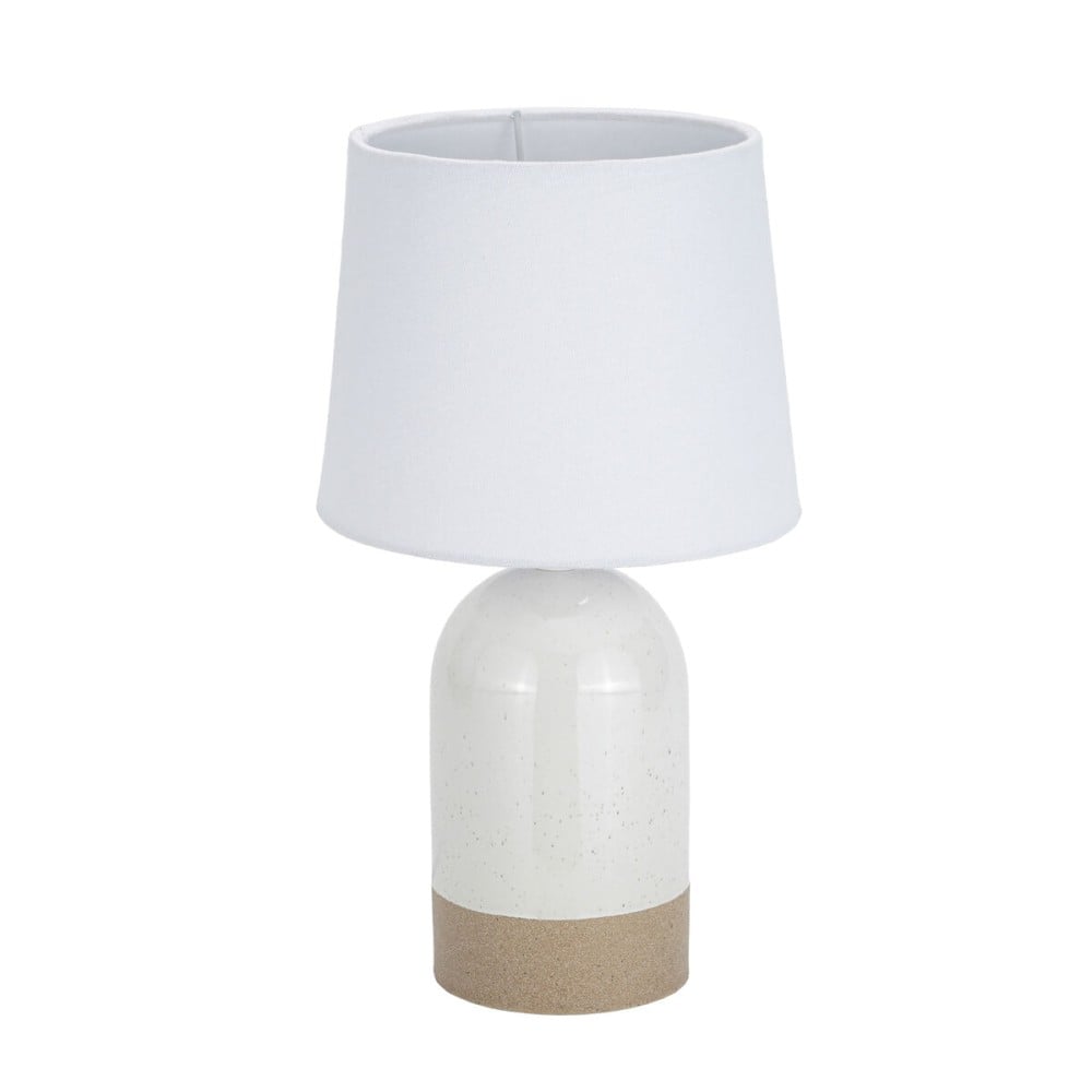 Tischlampe Versa Duo Weiß Leinen aus Keramik 40 W 18 x 32,5 cm