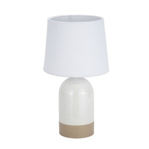 Tischlampe Versa Duo Weiß Leinen aus Keramik 40 W 18 x 32,5 cm