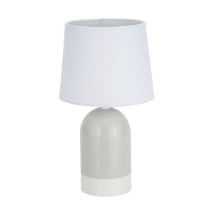 Tischlampe Versa Duo Beige Leinen aus Keramik 40 W 18 x 32,5 cm