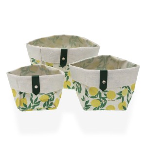 Korb-Set Versa 14 x 14 x 14 cm Zitronengelb