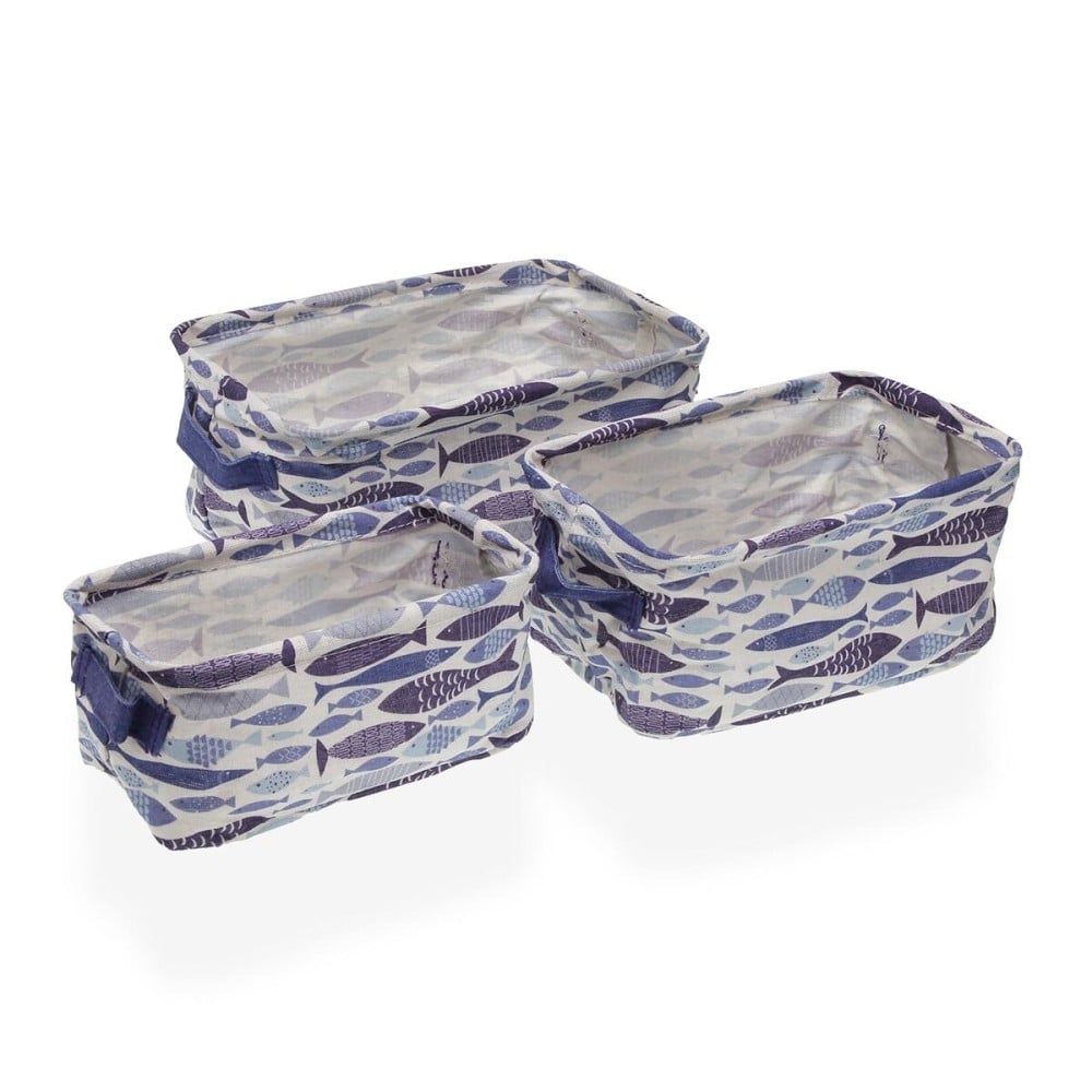 Korb-Set Versa Aqua 2 18 x 14 x 28 cm