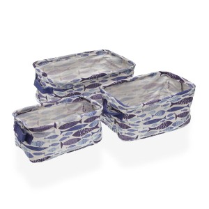 Korb-Set Versa Aqua 2 18 x 14 x 28 cm