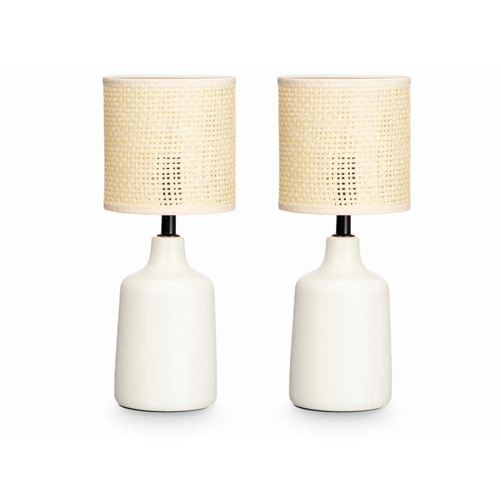 Tischlampe Weiß 60 W 2 Stück