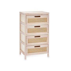 Caisson à Tiroirs Rattan Naturel 40 x 73 x 29 cm 4 tiroirs