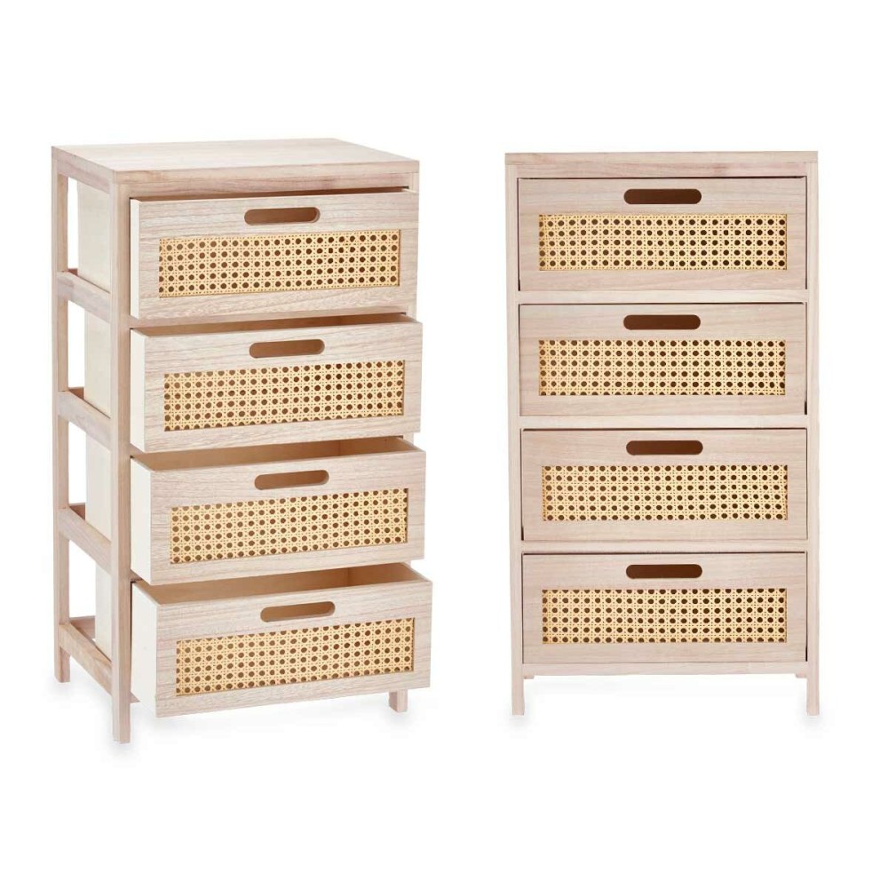 Chest of drawers Rattan Natural 40 x 73 x 29 cm 4 drawers