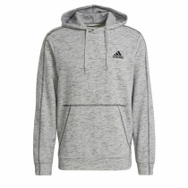 Herren Sweater mit Kapuze Adidas Essentials Mélange Embroidered Hellgrau