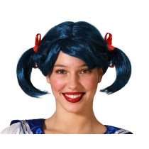 Perücke Blau