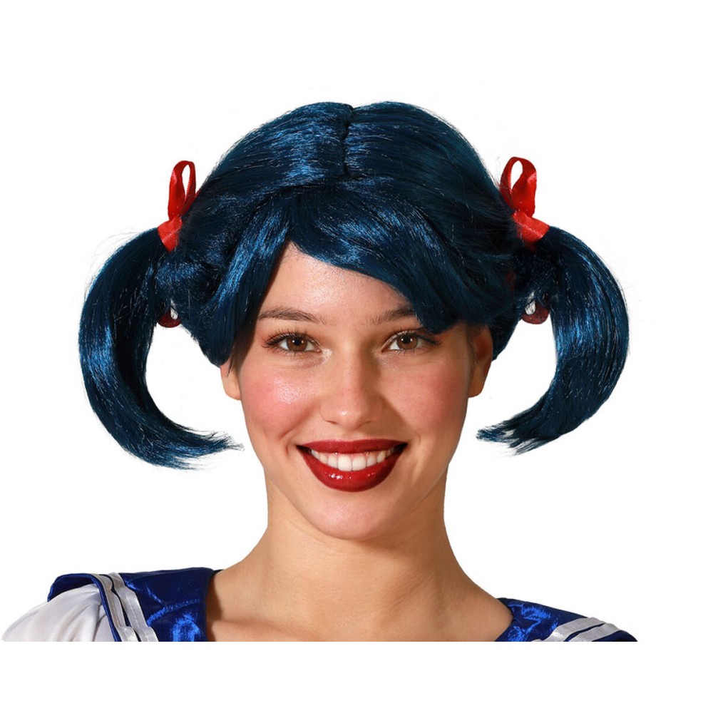Perücke Blau