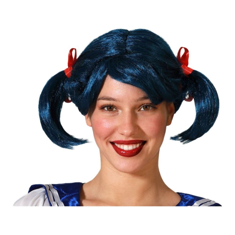 Perücke Blau