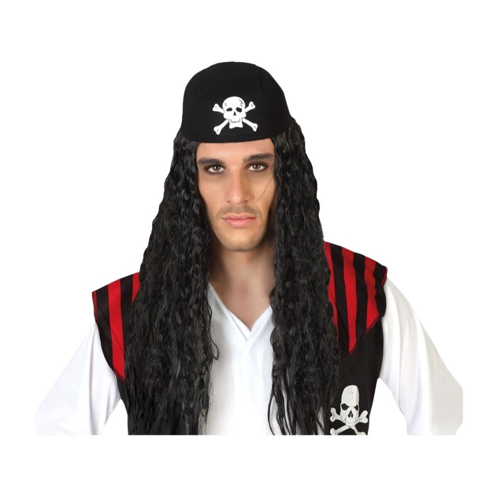 Perücke Schwarz Pirat