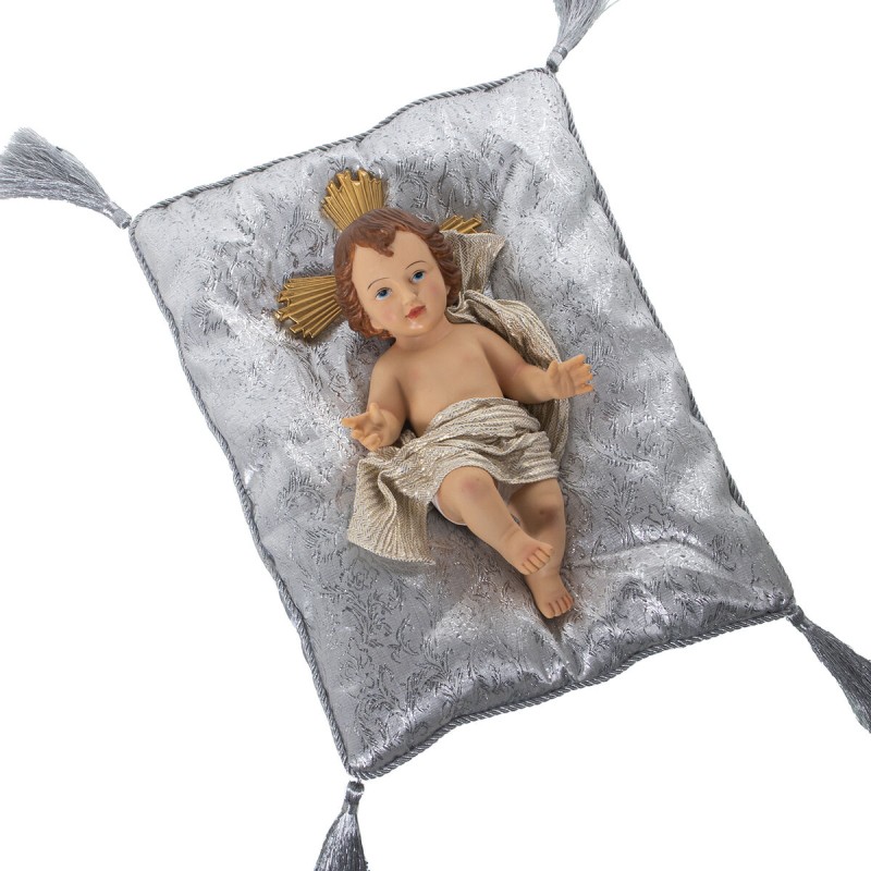 Decorative Figure Alexandra House Living Silver Plastic 16 x 17 x 28 cm Cushion Baby Jesus